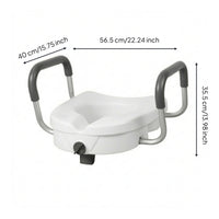 Toilet Seat Riser with Armrests Adjustable Raised Toilet Seat with Armrests Medical Aid Padded Heavy Duty for Seniors, Bathroom