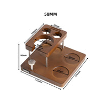 Wooden Puck Press Stand Rectangular Tamping Station Espresso Tool Holder Solid Wood Metal Tamping Base Stand