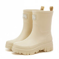 Wear-Resistant Ankle-High-Calf Rain Boots Easy to Clean Women's Ankle-High Calf Rain Boots Fashionable Design Fashion Rainboots Comfortable Insole for Kitchen Work, Outdoor, Gardening