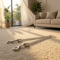 Chain Leash Bite-resistantProof Chain Leash with Snap Hooks Snap Hook Sturdy Clip Polished for Two Dogs