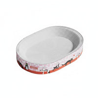 No Shedding Crumbs Oval Cardboard Feline Scratcher Bed Wear-Resistant 65 Cm Feline Scratcher Bed Double-Use Design Scratching Board Space-Saving for Cats, Indoor