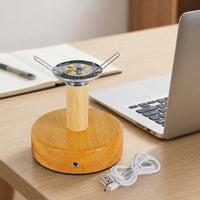 Night Light and Desk Lamp with UK Plug, Square Wooden Base for E27 Bulbs, Wood Craft Night Light Base with Button Switch, LED Lamp Holder