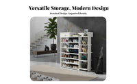 Multi-Layer Shoe Rack Space Saving Multi-Tier Shoe Storage Unit Wood Grain Finish for Families, Homeowners, Hallway, Bedroom, Living Room
