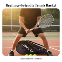 Long-Lasting Carbon Fiber Tennis Racket Comfortable Grip Beginner Tennis Racket Big Face Size for Beginners, for All Genders, Training