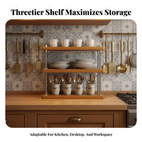 2-Tier Organizer Multi-Purpose Desktop Shelf Multipurpose for Kitchen, Students