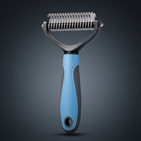 Cat Brush and Dog Brush 3-Piece Set for Dog Grooming, Stainless Steel Cat Comb and Dog Comb for Long Hair, Self-Cleaning Tool, Ergonomic Handle