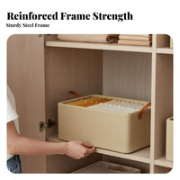 Space Saving Foldable cloth Box Large Capacity foldable Shelf container Stackable Closet Organizer Compartmentalized for Students, homeowners, Parents, Wardrobe, Bedroom, Shelves, Living Room