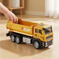 Alloy Dump Truck Toy Pull-Back Dump Truck with Working Bed Diecast Realistic for Children, Boys, Toddlers, Sandbox, Playroom