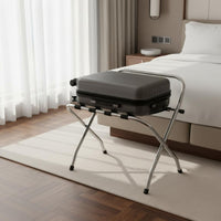 Hotel Luggage Stand Versatile Folding Luggage Rack Easy to Store Foldable Suitcase Stand for Guests, Guest Room