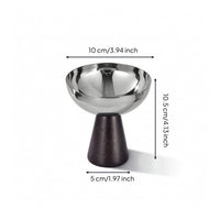 Stainless Steel Dessert Cup with Wooden Edible-Grade-Grade Footed Dessert Bowls Elegant Pudding Cup for Home Entertaining
