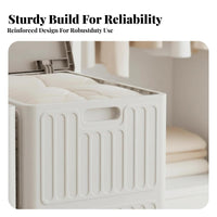 Dust-Proof Flip-Top Storage Box Multi-Purpose Rolling Storage Bin with Lid Foldable Large Capacity Clothes Chest Decorative for Students, Homeowners, Parents, Bedroom, Closet, Dorm Room, Office