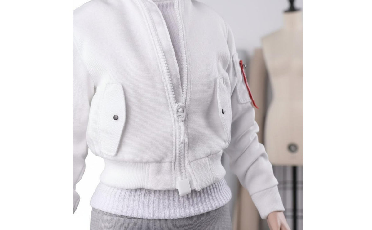 1/6 Scale Windbreaker Jacket Collector's Item Action Figure Aircrew Jacket Zipper Closure Miniature Padded Coat for Hobbyists, Diorama Display