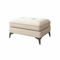 Light Luxury Design Low Upholstered Sitting Pier Soft Padded Top Footrest Sturdy Construction Ottoman Multi-Functional for Interior Decorators, Families, Homeowners, Living Room, Bedroom, Entryway, Apartment