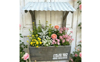 exposedTop Wooden Wall Planter Decorative Text Corrugated Roof Planter Garden Planting Box