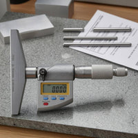 0.001 Mm Resolution Digital Depth Micrometer Flat Base Precision Depth Micrometer Accurate Measurement Shop Instrument