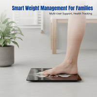Smart Physical Weight Scale, High Accuracy, Electronic Scale, Artistic Design, LCD Digital Display, Multi-User, Compact Square