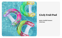 Thickened PVC Dragon Fruit Pool Buoy Double Handles U-Shaped Buoy Ing Chair Leak-Proof Valve for Adults, Family, Beach, Lake