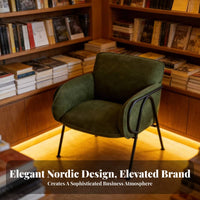 Retro Design Vintage-Design Corduroy Seat Sturdy Construction Cafe Seating High-Resilience Cushion Commercial Furniture S-Shaped Coil Support for Restaurant Owners, Interior Designers, Book Lounges, Coffee Shops, Tea Houses, Restaurants