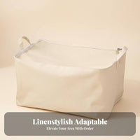 Foldable Design Lidded textile container with Handles Lidded textile Container Stackable Organizing Box debrisresistant for Home Organizers, Apartment Dwellers, Dormitory, Dorm Room, Bedroom, Playroom