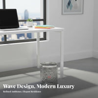 Water Wave Trash Can Small Size Transparent Decorative Bin Light Luxury Garbage Can Long-Lasting Thickened Material for Students