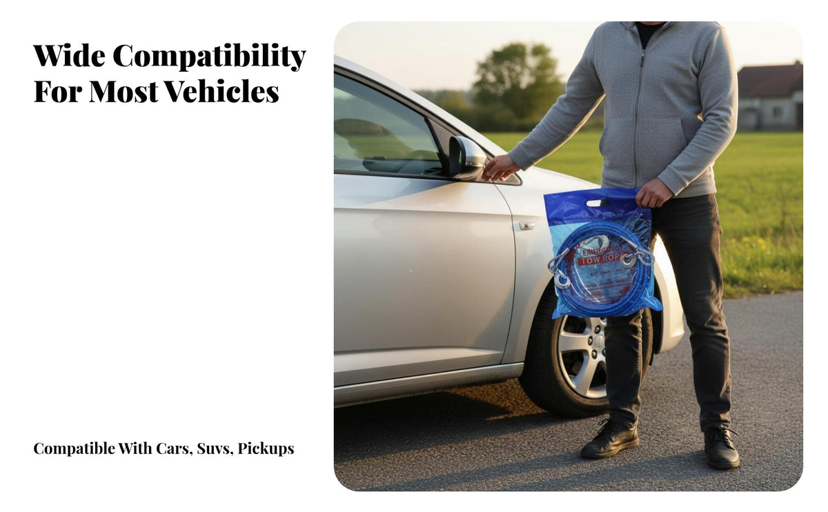 Steel Pull Rope Emergency Use Pulling Gear sturdyDuty Vehicle Recovery Gear for Automobile Owners, Long-Distance Travelers, Highwayside Assistance