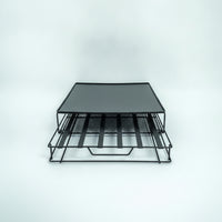 Space-Saving Coffee Machine Stand with Drawer Metal Capsule Storage Drawer Compact Kitchen Accessory Sleek for Office