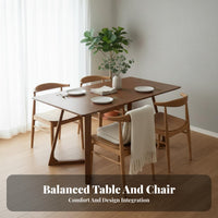 Multi-Purpose Solid Wood Dining Table Versatile Rectangular Dining Table Sturdy Wooden Writing Desk High Load Capacity for Design Enthusiasts, Office Workers, Students