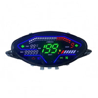 LED Style Motorcycle Instrument Cluster Black Housing Motorcycle Dashboard Display Clear Lens Digital Speedometer Cluster Mounting Tabs
