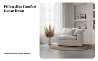 FluffyLike Comfort plump Straight Sofa Japanese minimalist aesthetic stylistic Modern Plush Sofa exceptionally soft Couch feather-filled-Filled seat pads for Apartment Dorganic simplicityllers, residents, Interior Design lovers, Lounge Area, Home, Bedroom