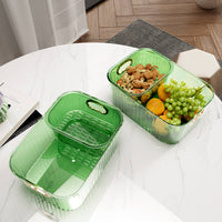 Light Luxury Design Multi-Grid Fruit Plate High Clarity Double Layer Snack Box Easy to Clean for Bedroom, Car