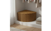 Space Saving Faux Rattan Corner Organizer Easy to Clean Fan-Shaped Storage Basket Long-Lasting Corner Storage Basket Versatile for Children, Closet, Bedroom, Living Room, Playroom
