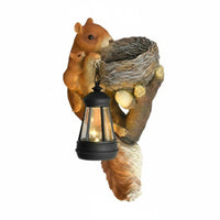 Resin Squirrel Solar Hanging Light, Outdoor Garden Decor, Waterproof Yard Sculpture