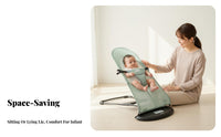 Foldable Design Newborn Lounger with Toy Bar Natural Rocking Motion 3-in-1 Convertible Bouncer Adjustable Recline Baby Rocker Removable and Washable Cover for Infants, Newborns, Toddlers, Rest Time, Playtime, Living Room, Home