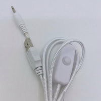 LED Lights and Desk Lamp USB Cable with Switch, Braided Nylon USB to DC Power Cable for DIY LED Project, White 1 Meter Power Cord, RoHS 5V 1A