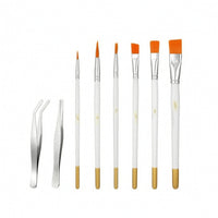 Paint Brushes with Tweezers Slender Precision Detail Brush Set Intricate