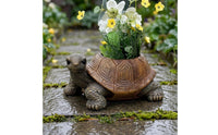Textured Shell Turtle Planter Sculpted Decorative Turtle Planter Painted Eyes Outdoor Decor Multicolored for Garden, Courtyard