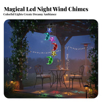 Solar Hummingbird Wind Chime LED Hummingbird Hanging Light Automatic activation/Off Color Changing Garden Mobile for Patio, Yard, Balcony
