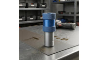 Blue Anodized Drill to Screwdriver Adapter Knurled Grip Male Thread to Hex Shank Adapter Metal Threaded Connector Compact