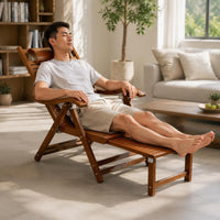 Folding Recliner Sturdy Foldable Lounge Chair Space-Saving for Rest, Reading