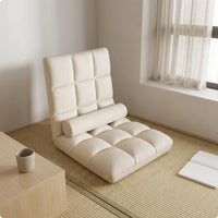 Pillow Padded Floor Lounge Chair High Backrest Adjustable Floor Chair Quilted Home Furniture Cushioned