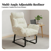 Adjustable Backrest Foldable resting Recliner Multi-Position Locking Reclining Chair Ergonomic Lounge Seat Padded Headrest for Adults, Office Workers, Seniors, Living Room, Indoors, Bedroom, Balcony