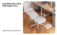 Ergonomic Design Reclining Desk Chair with Footrest 360-Degree pivot Reclining Chair with Footrest Breathable Mesh spine Computer Seat Adjustable Support for Remote Workers, Students, video game enthusiasts, brief rest, Study Room, Studying, Bedroom