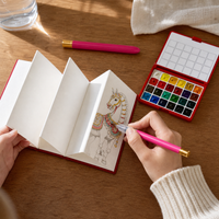2026 Accordion Mini Desk Calendar with Watercolor Paper