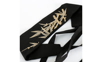 Black Embroidered Waist Belt Bow Knot Tie Waist Belt Lightweight Fashion Accessory Easy to Match