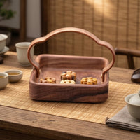 Wooden Walnut Serving Tray Natural Walnut Tray Portable Premium for Hosts, Tea Service