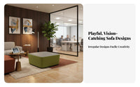 Curved Sectional Couch Modern Design Reception Sofa distinctive Shape Commercial Furniture for Parents, Business Visitors, Waiting Room, Lobby, Lounge Area