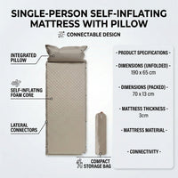 Inflatable Mattress with Automatic Inflation for Car Camping, Double Egg Crate Wave Air Mattress, Waterproof Mat for Hiking Gear, Sleeping Mat