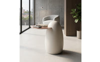 Side Table with Storage Fully Assembled Oval Side Table Modern Nightstand for Living Room, Bedroom, Reading Corner