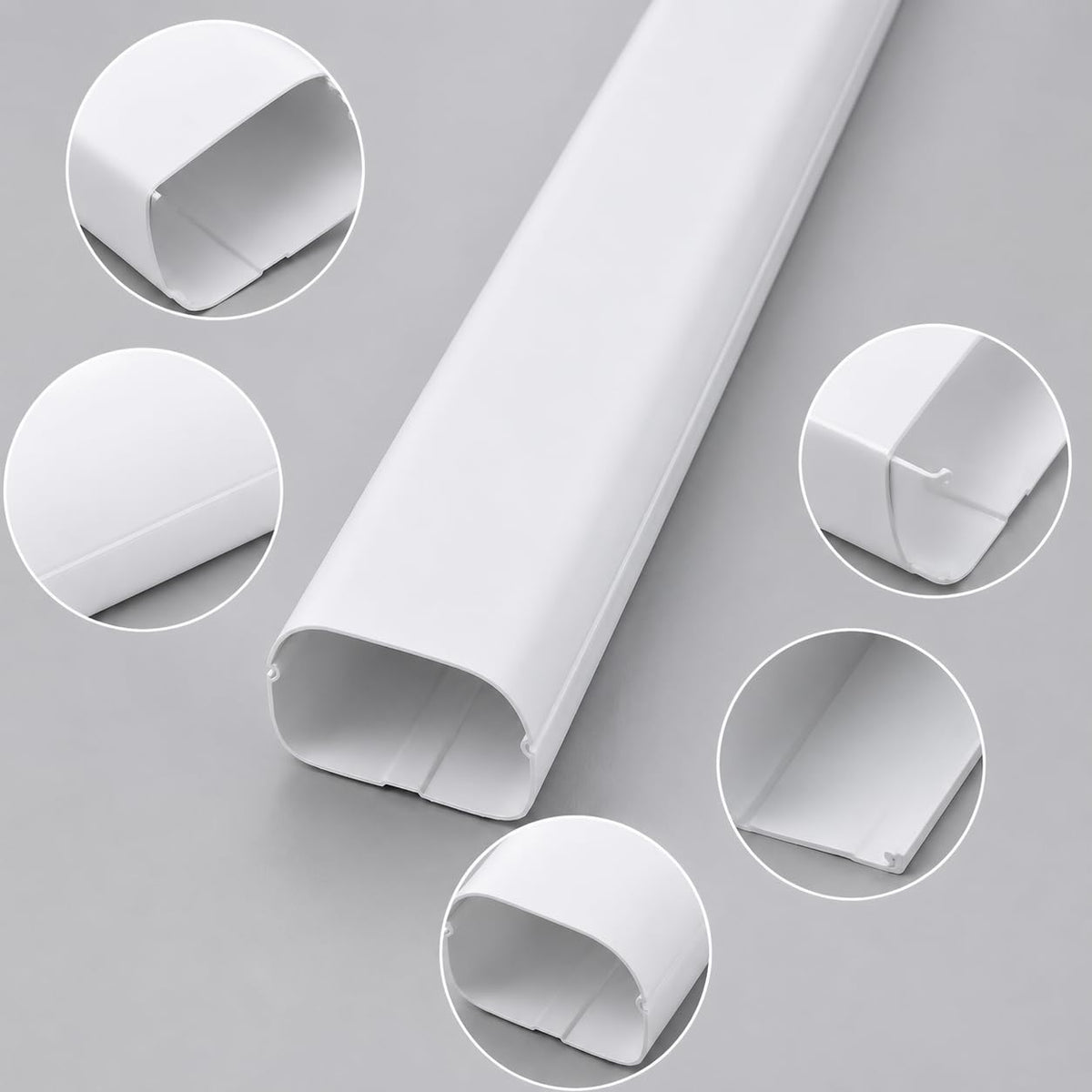 White PVC Air Conditioner Pipe Cover Decorative Concealment Protection Sleeve for Central AC Copper Tube Hiding and Beautification