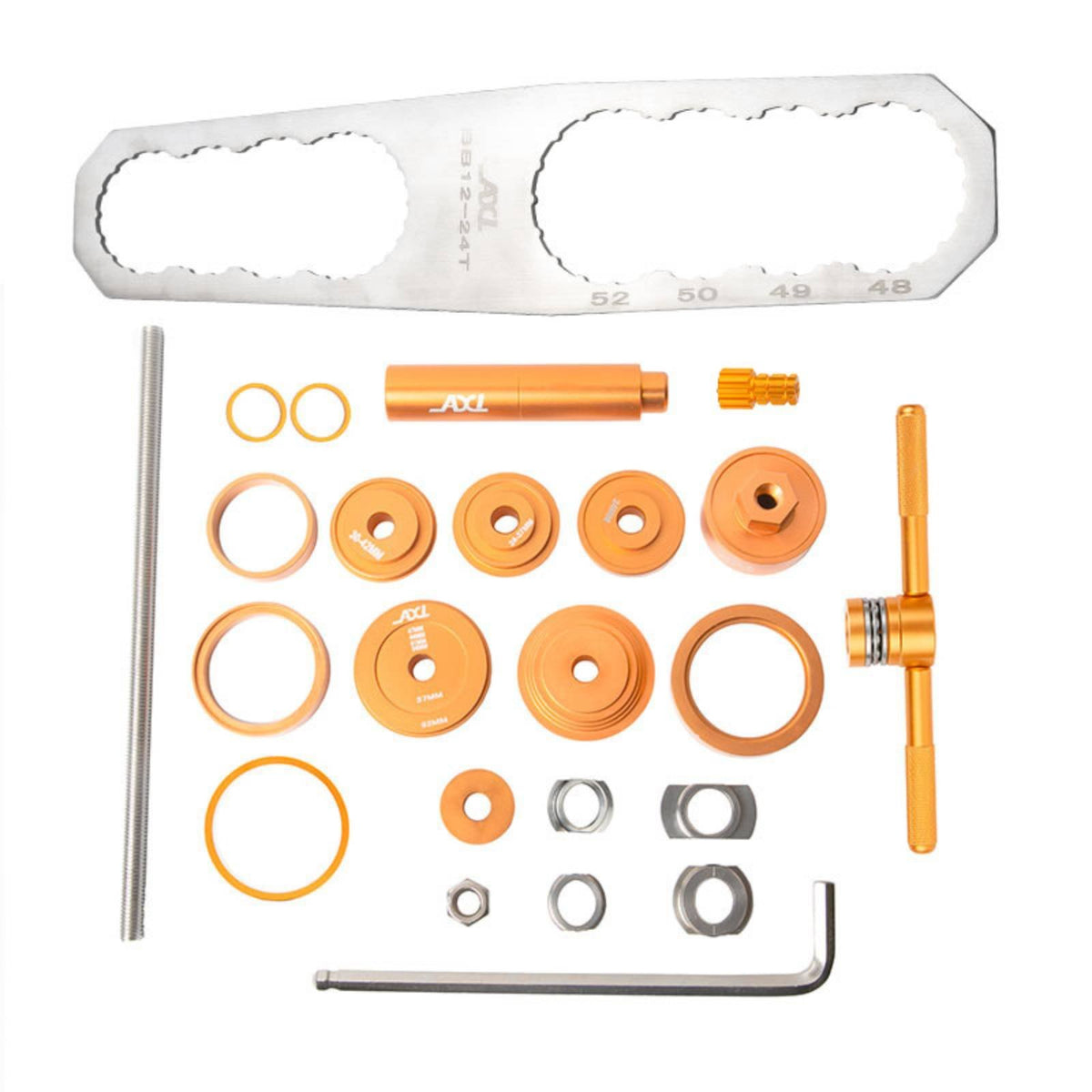 Bike Press Fit Tool Set Anodized Finish Bottom Bracket Tool Kit Easy to Use Wheel Hub Bearing Press for DIY Enthusiasts